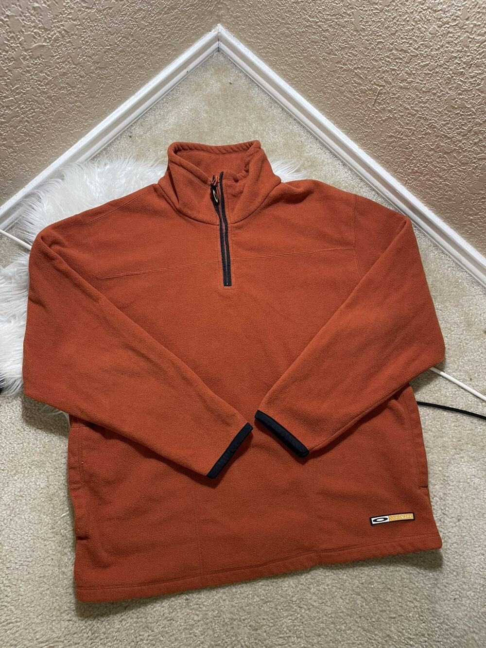 Vintage Oakley Software 1/4 Zip Fleece Men’s Orange Jacket Pullover Y2K Sz XL